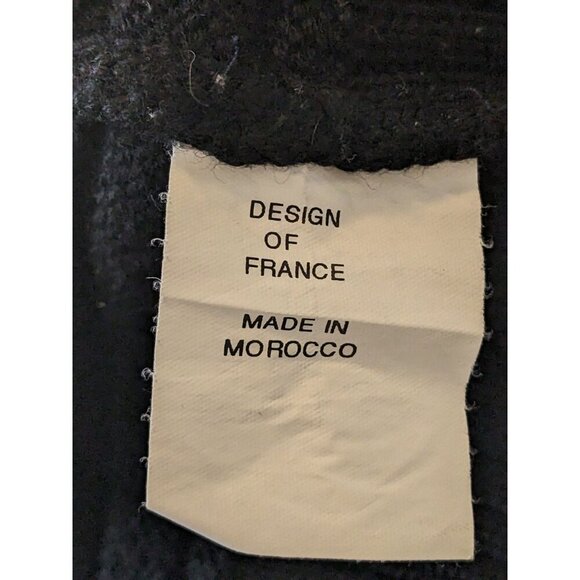 Armor Lux Wool Blend Pullover Sweater Mens M Black Button Up Mock Neck Ribbed - Picture 7 of 7